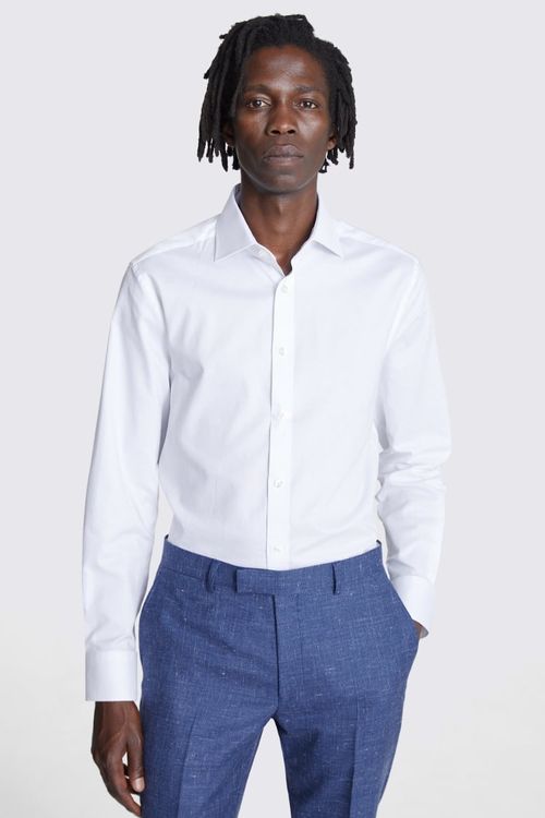 Tailored Fit White Dobby...