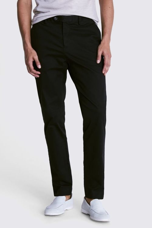 Slim Fit Black Stretch Chinos