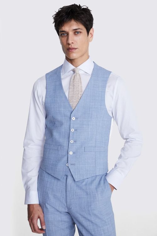 Slim Fit Sky Marl Waistcoat