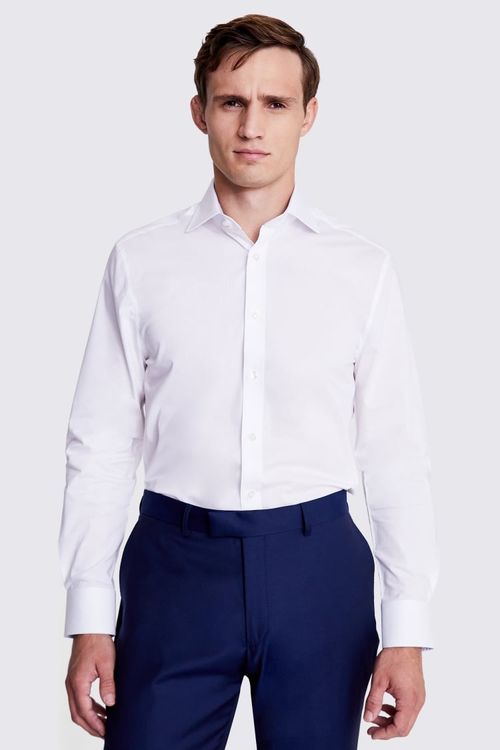 Tailored Fit White Stretch...