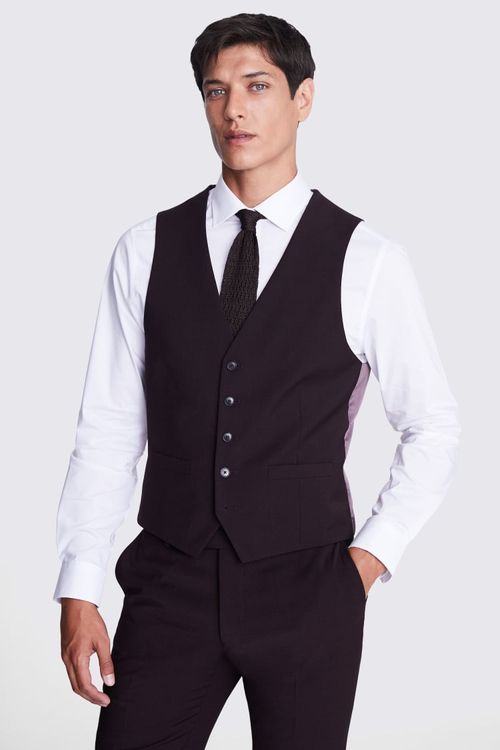 DKNY Slim Fit Claret Waistcoat