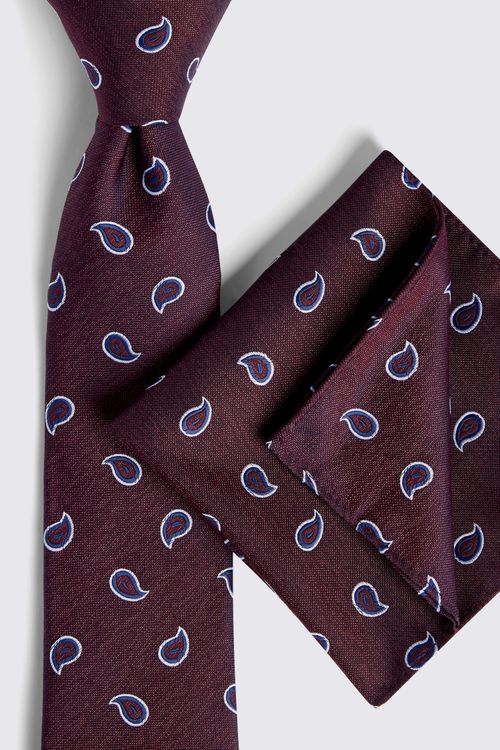 Burgundy & Navy Paisley Tie...