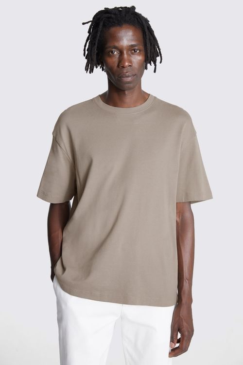 Taupe Heavy Weight Crew-Neck...