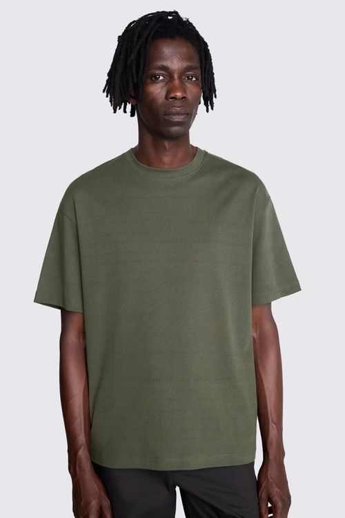 Khaki Heavy Weight Crew-Neck...