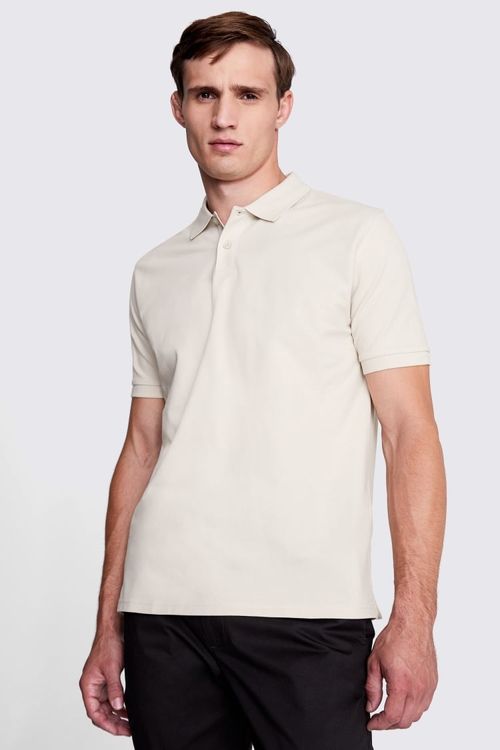 Ecru Pique Polo Shirt