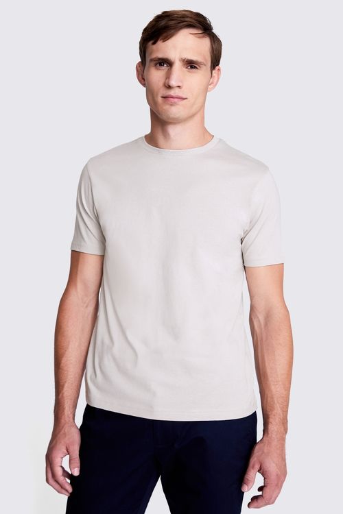 Light Taupe Crew-Neck T-Shirt