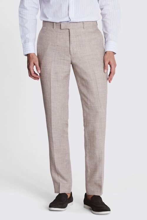 Slim Fit Oatmeal Linen...