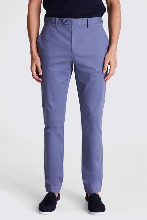 Slim Fit Blue Stretch Chinos