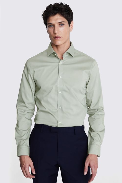 Slim Fit Sage Green Stretch...