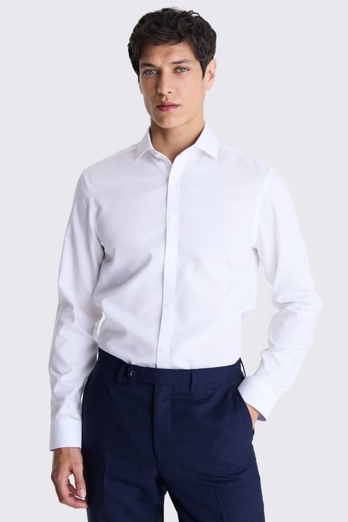 Slim Fit White Pinpoint...