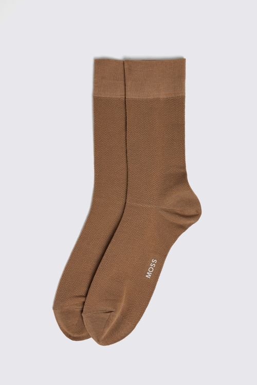 Taupe Herringbone Socks