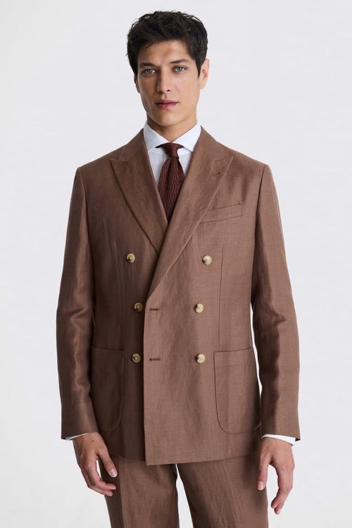 Italian Tailored Fit Copper Herringbone Suit Jacket