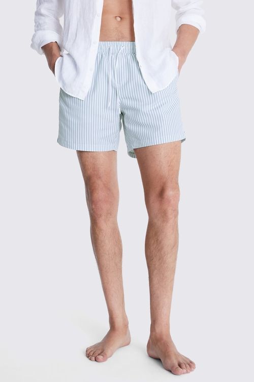 Sky Stripe Print Swim Shorts