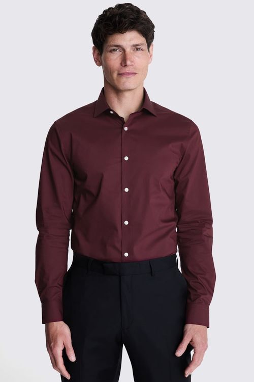 Slim Fit Wine Stretch Shirt