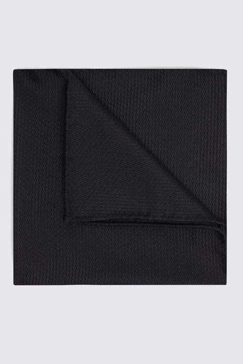 Black Silk Semi-Plain Pocket...