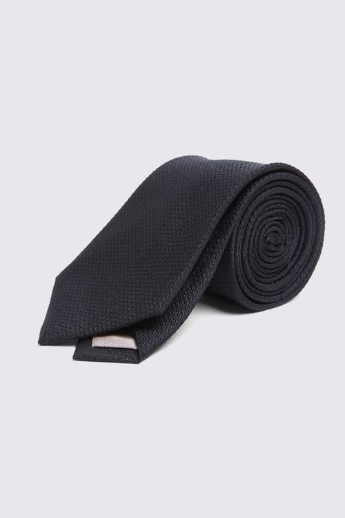 Black Silk Semi-Plain Tie