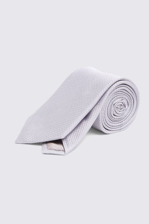 Silver Silk Semi-Plain Tie