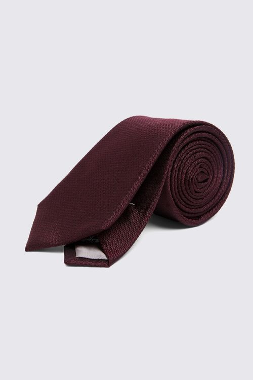 Burgundy Silk Semi-Plain Tie