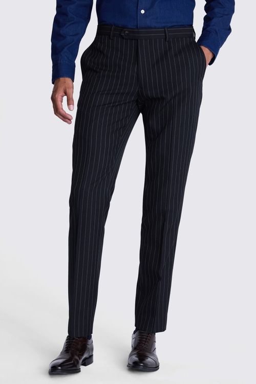 Slim Fit Navy Stripe Trousers