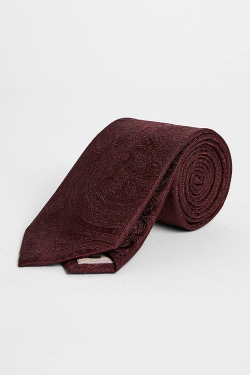 Burgundy Wedding Paisley Tie