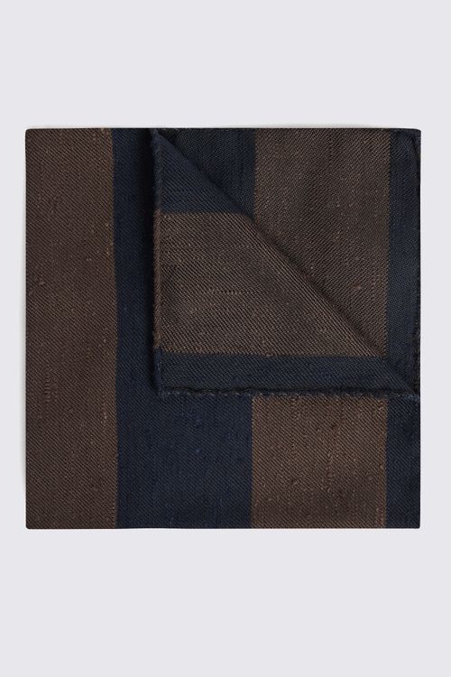 Navy and Brown Stripe Pocket...