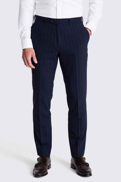 Tailored Fit Navy Stripe...