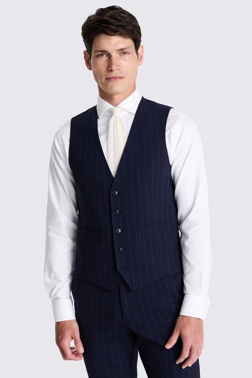 Tailored Fit Navy Stripe...