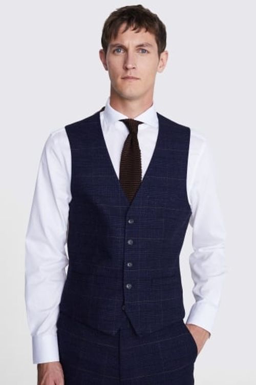 Tailored Fit Navy Black Check...