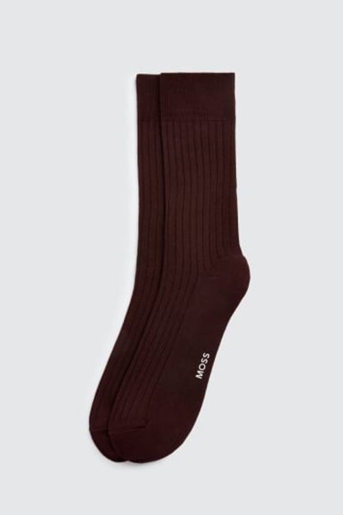 Plum Fine Ribbed Socks