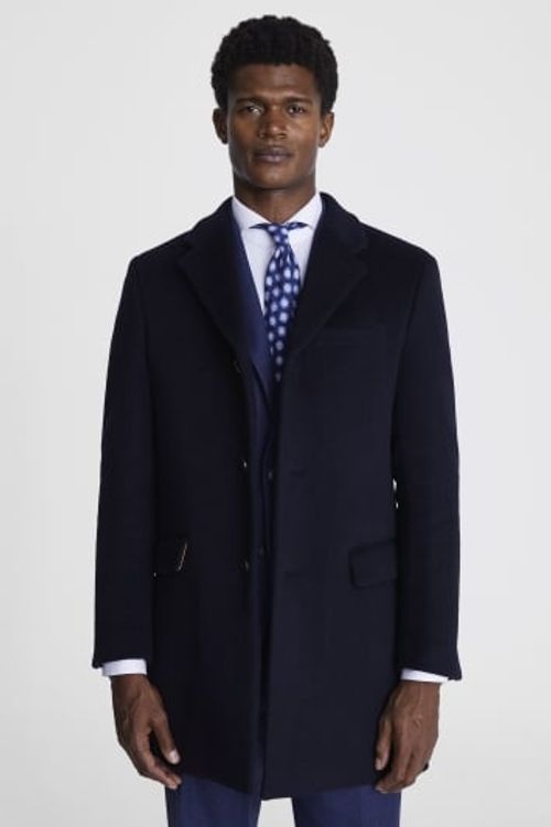 Navy Wool Cashmere Blend...