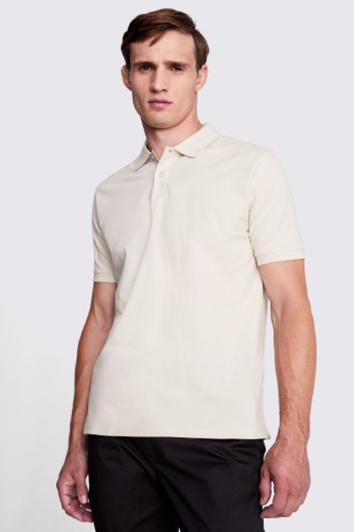 Ecru Pique Polo Shirt