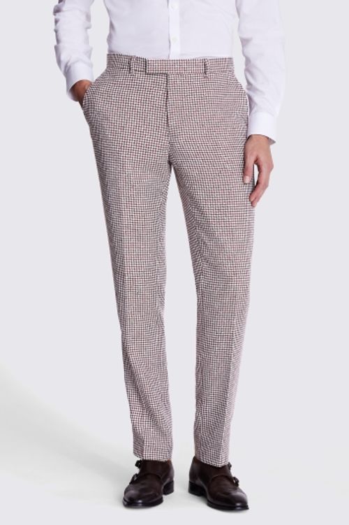 Slim Fit Copper Houndstooth...