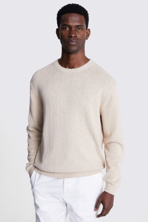 Camel Slouchy Bouclé Crew...