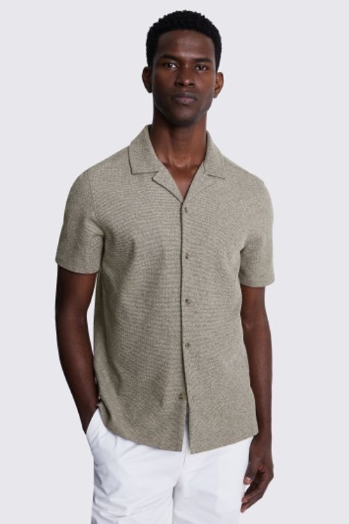 Neutral Knitted Cuban Collar...