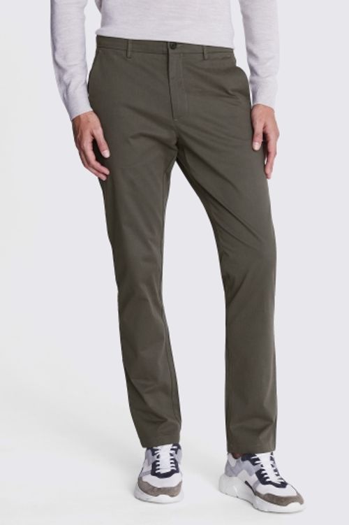 Tailored Fit Khaki Stretch...