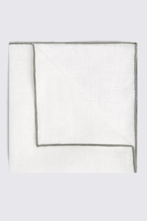 White Linen Pocket Square...