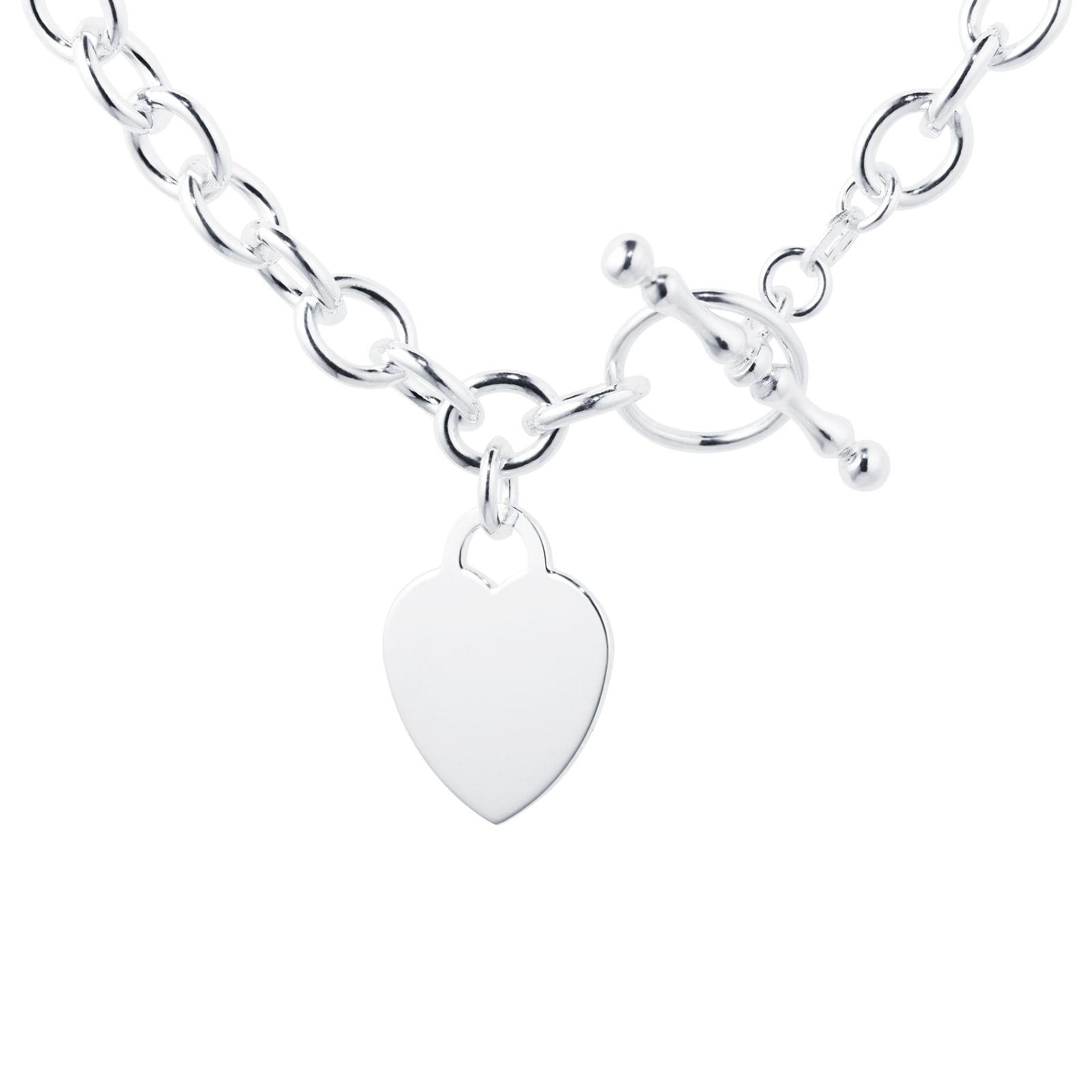 Silver Open Heart T Bar Necklace - F3545 | Chapelle Jewellers