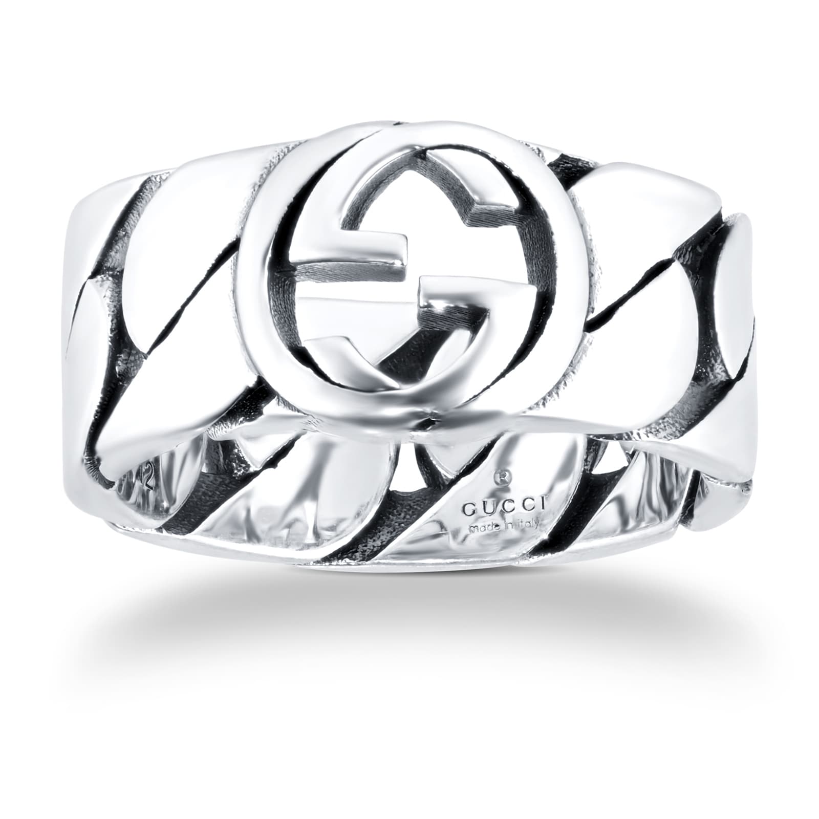Gucci silver interlocking g 9mm ring sale