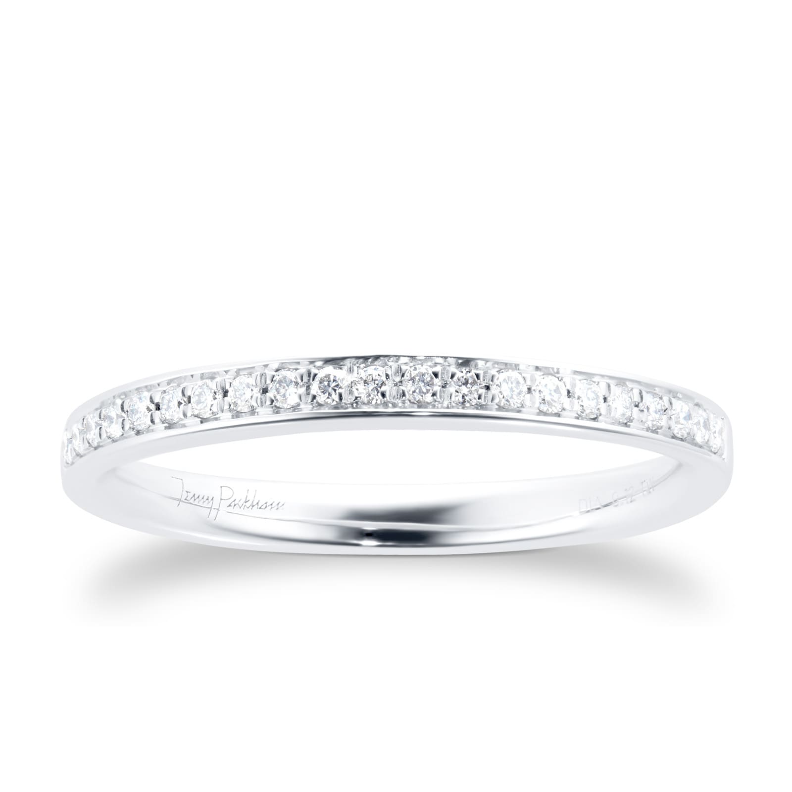 Jenny Packham Brilliant Cut 0.23 Carat Total Weight Contour Wedding Ring In  18 Carat White Gold - Ring Size M RA7956 | Goldsmiths