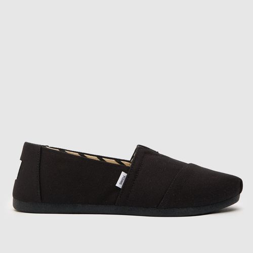 TOMS alp recycled cotton vegan flat shoes in black