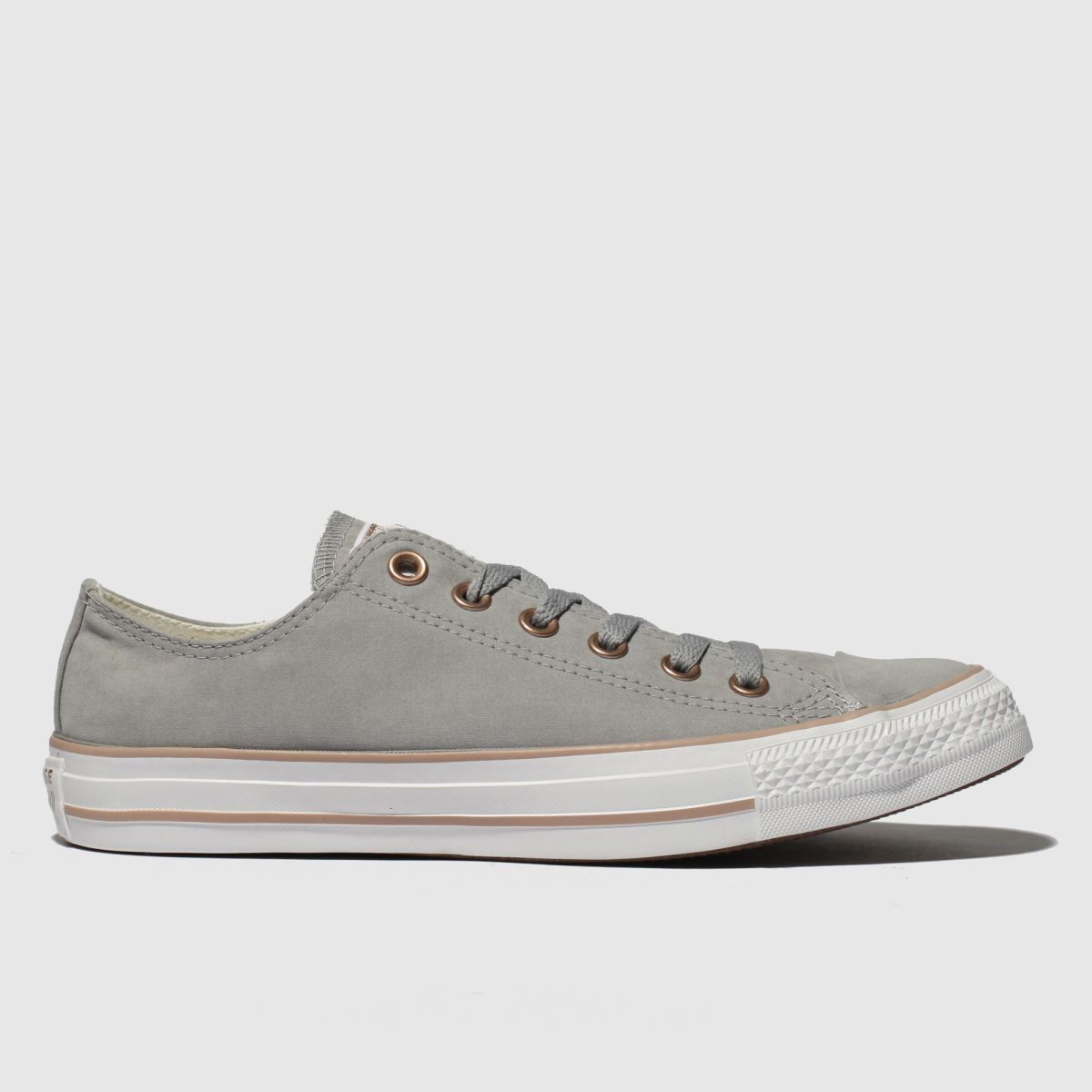 Converse Grey Coral Canvas Ox Trainers 