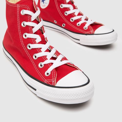 Converse all star hi trainers in red