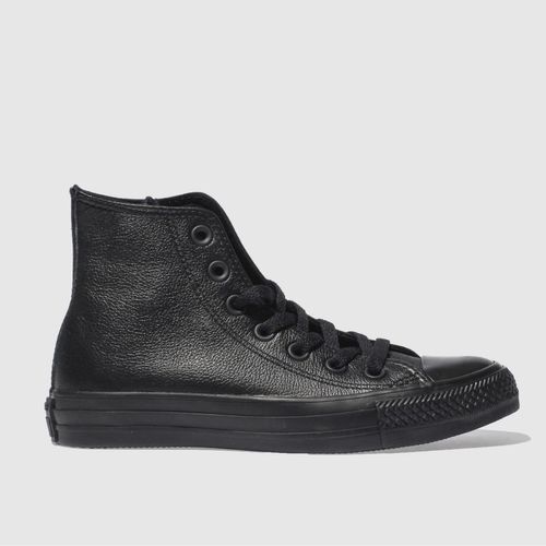 Converse hi leather mono trainers in black
