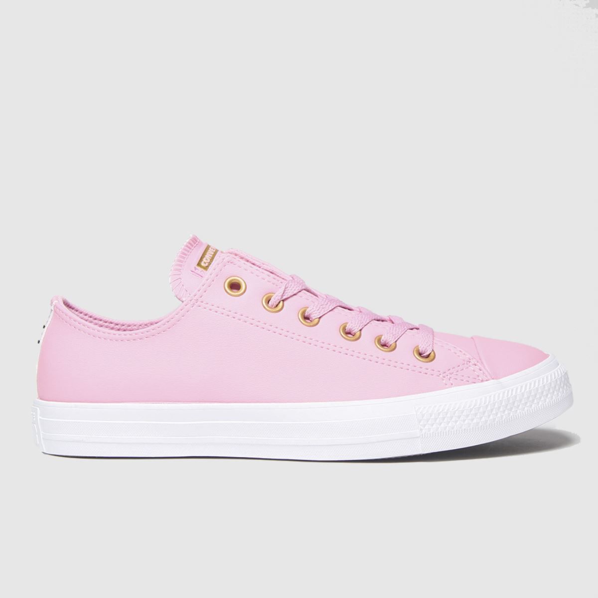 converse pale pink big eyelets glitter ox trainers