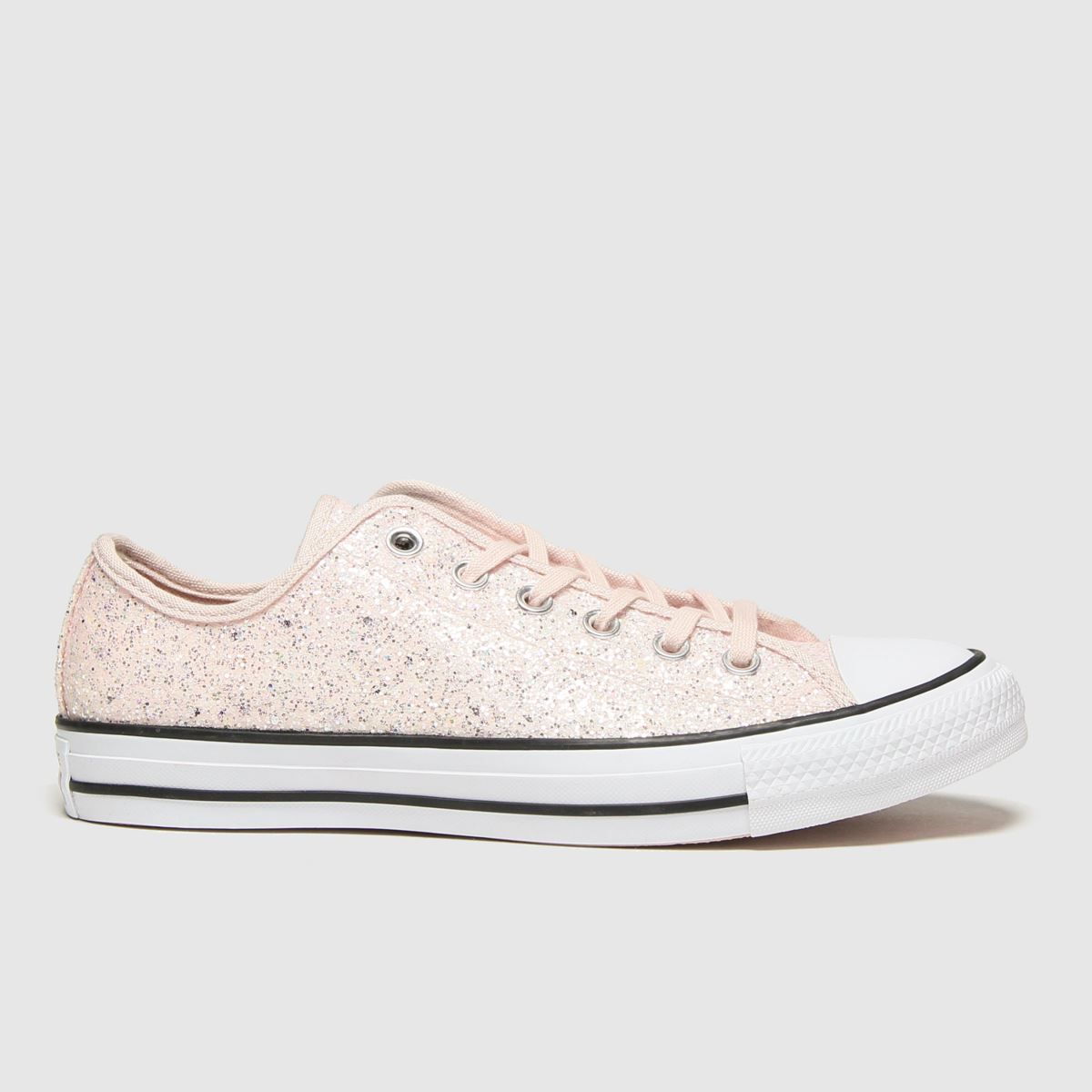 converse pale pink big eyelets glitter ox trainers