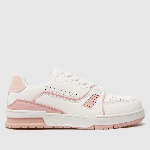 schuh melody feature lace up trainers in white & pink