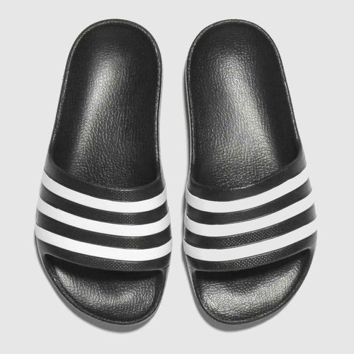 adidas black & white adilette aqua Junior sandals