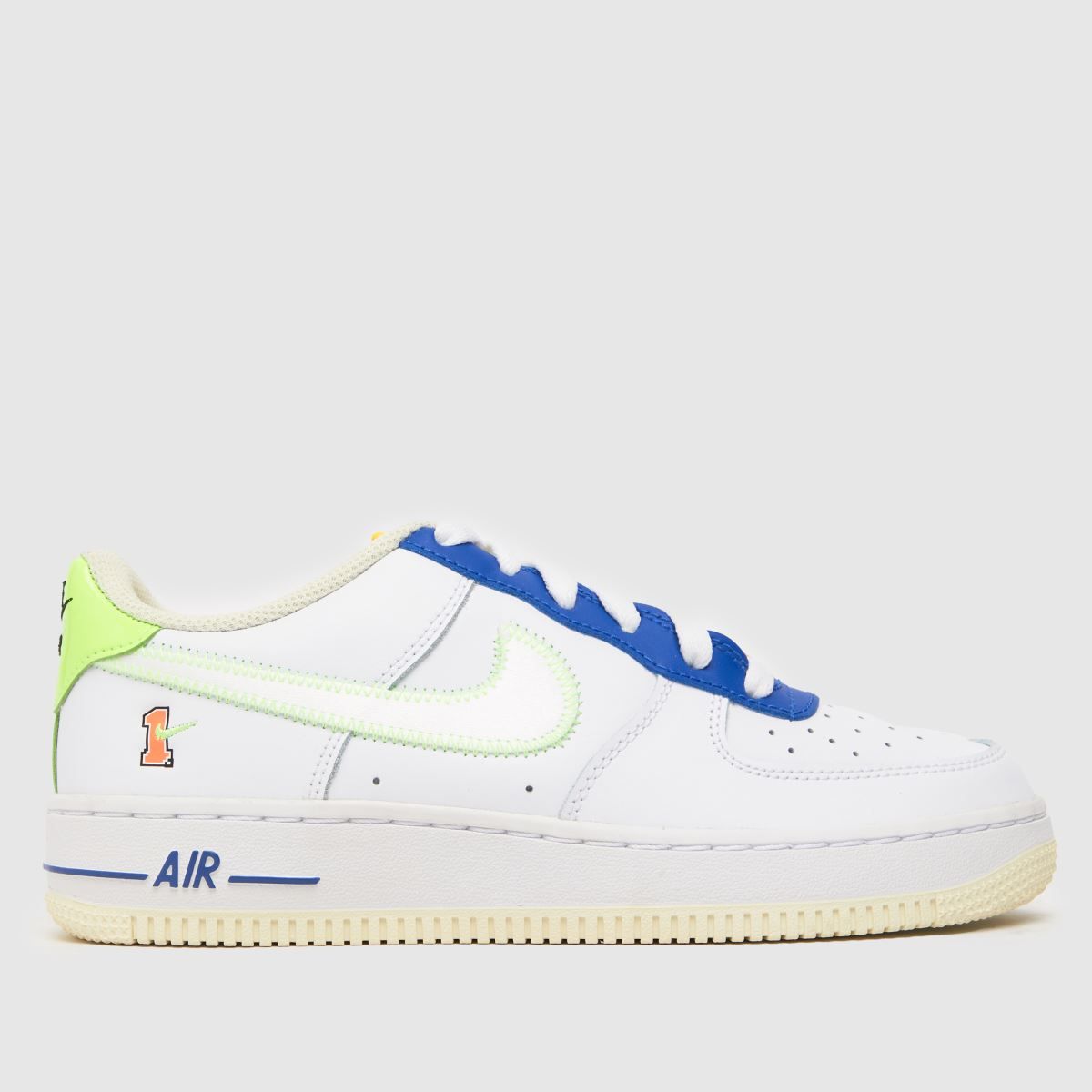 white & blue air force 1 lv8 ksa trainers junior