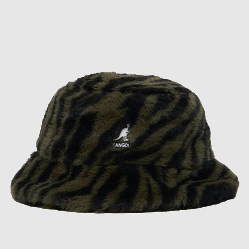 KANGOL black & green faux fur...