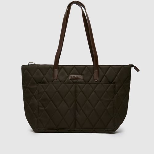 Barbour khaki quilted tote bag